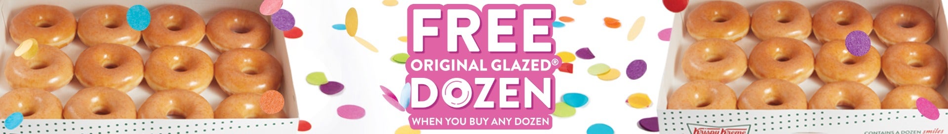 Krispy Kreme May Sale - Get a Free Original Glazed Dozen when you buy any dozen in store 19th May - extended online 20th may